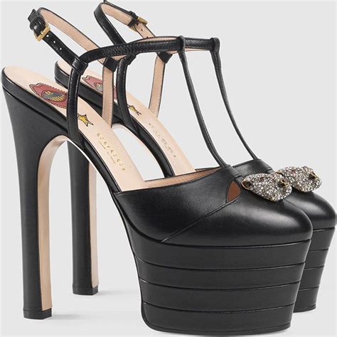 gucci t strap platform heels|Gucci platform wedges.